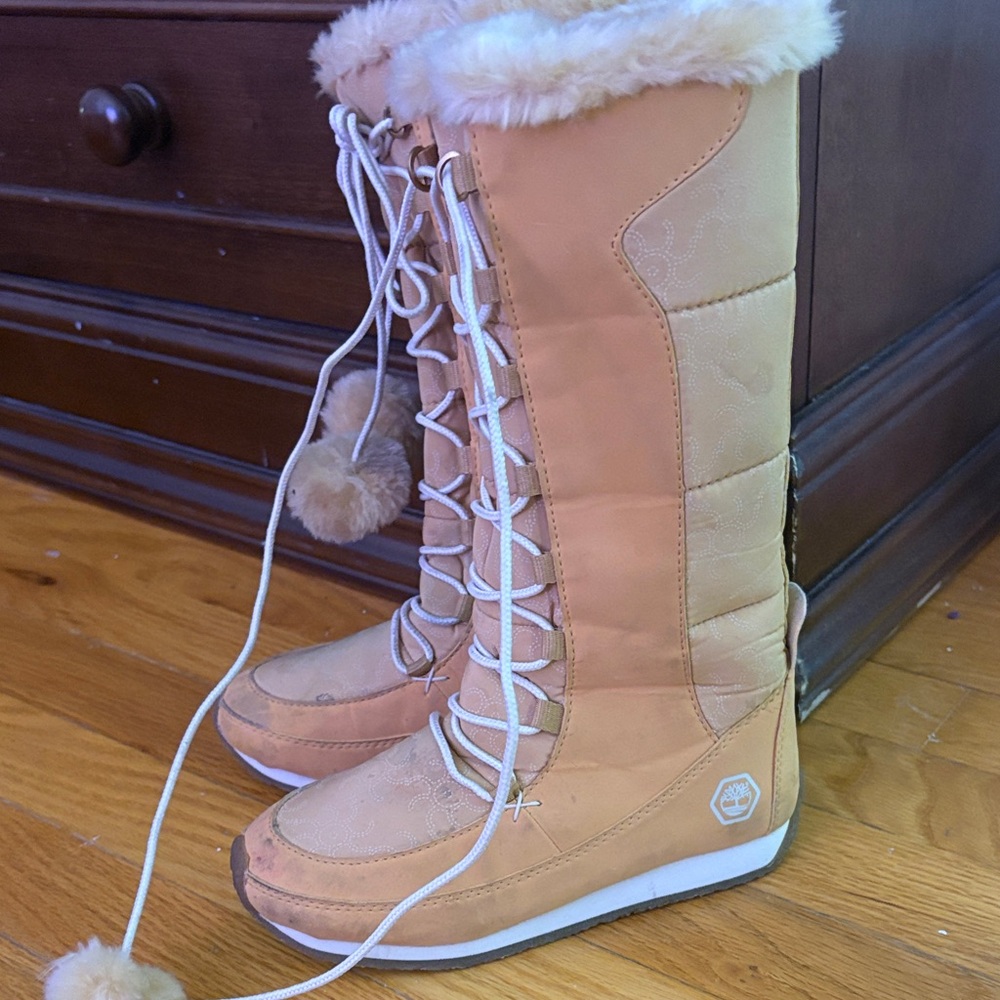 Timberland Tan Lace-Up Winter Boots